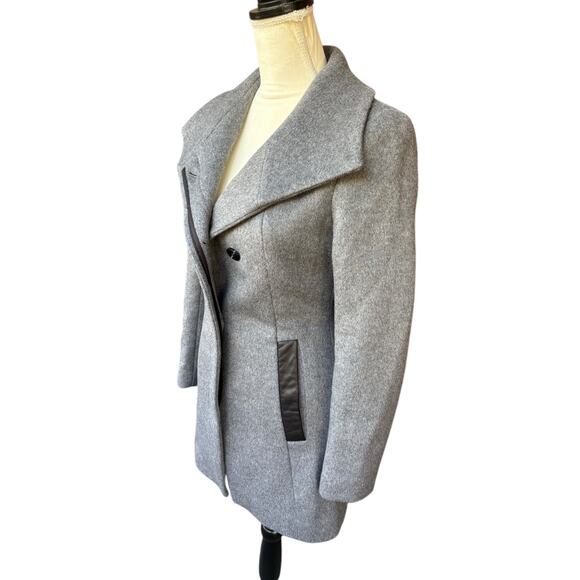 Soia & Kyo Grey Jemma Wool Blend Asymmetrical Side Pocket Car Coat - XS - Picture 6 of 16
